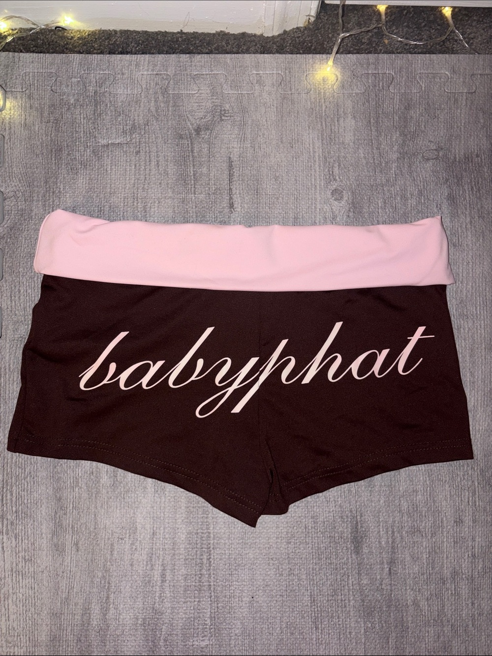 Baby Phat Pink & Brown Fold-Over Waistband Shorts